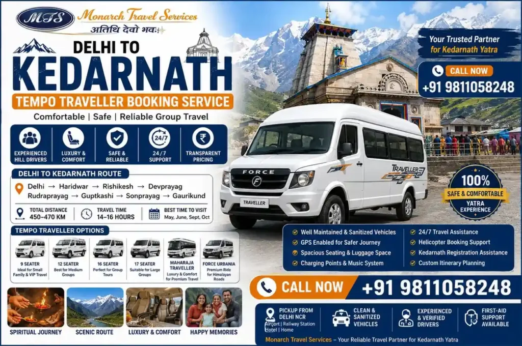 Delhi to Kedarnath Tempo Traveller