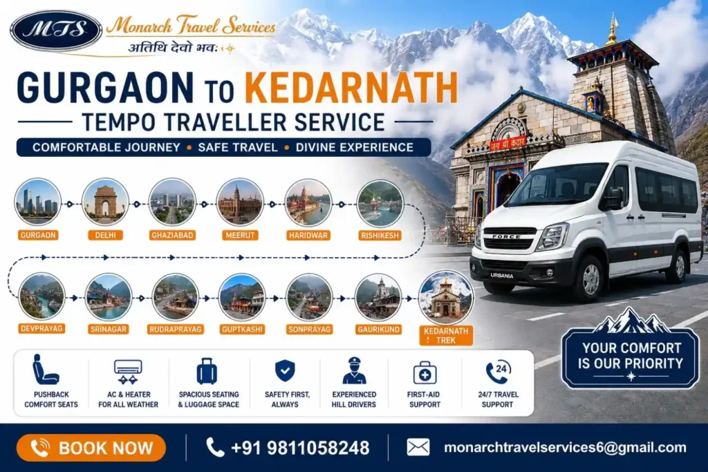 Gurgaon to Kedarnath tempo traveller