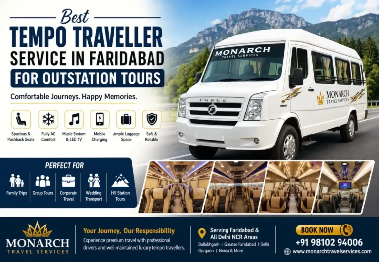 Best Tempo Traveller Service in Faridabad for Outstation Tours