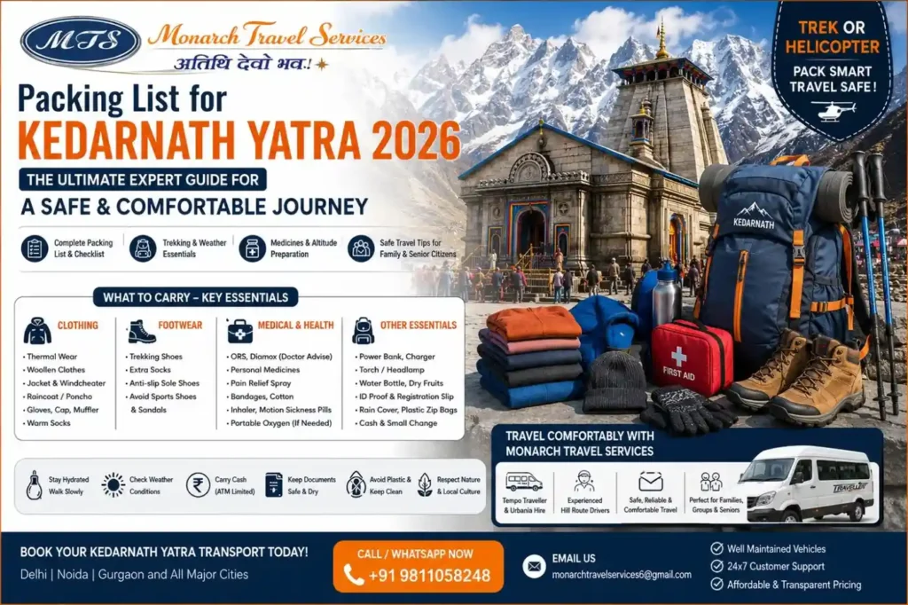 kedarnath packing list