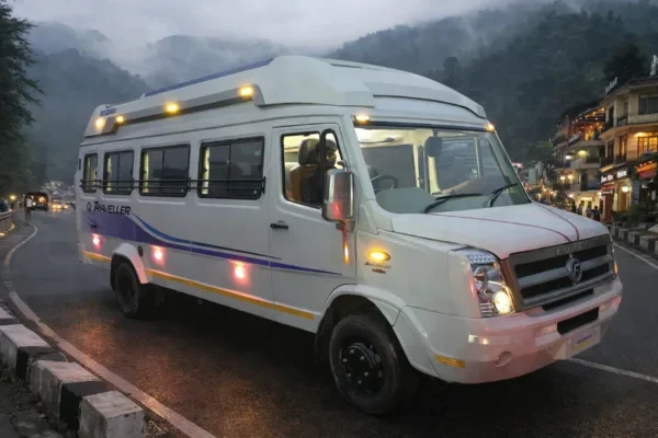 White 22 seater Tempo Traveller on rent in Delhi for group travel